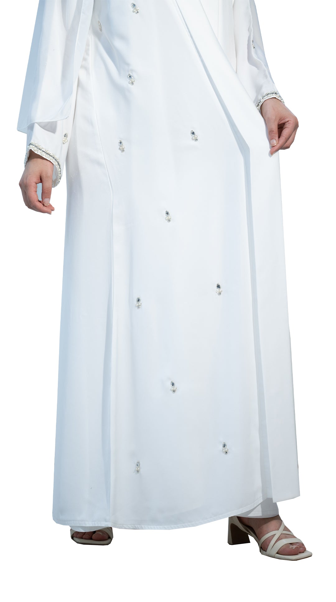 Elegant-White-Abaya-with-beautiful-beadwork-and-matching-inner-dress-2P666