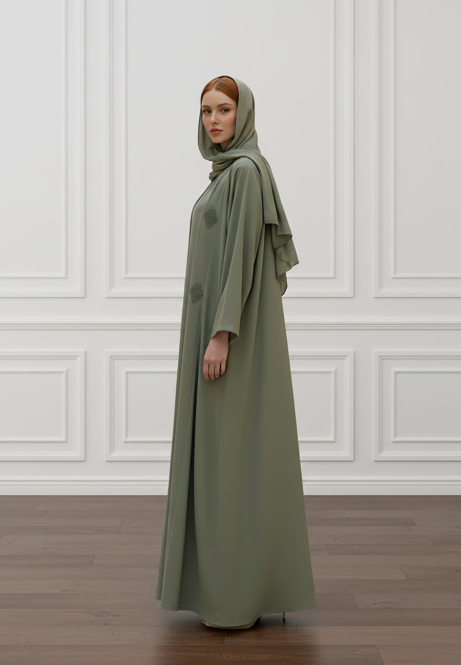 Wholesale Abaya with matching inner| Box of 12 |Available in various fabric, colors & Sizes | Barb Fabric |-2P819