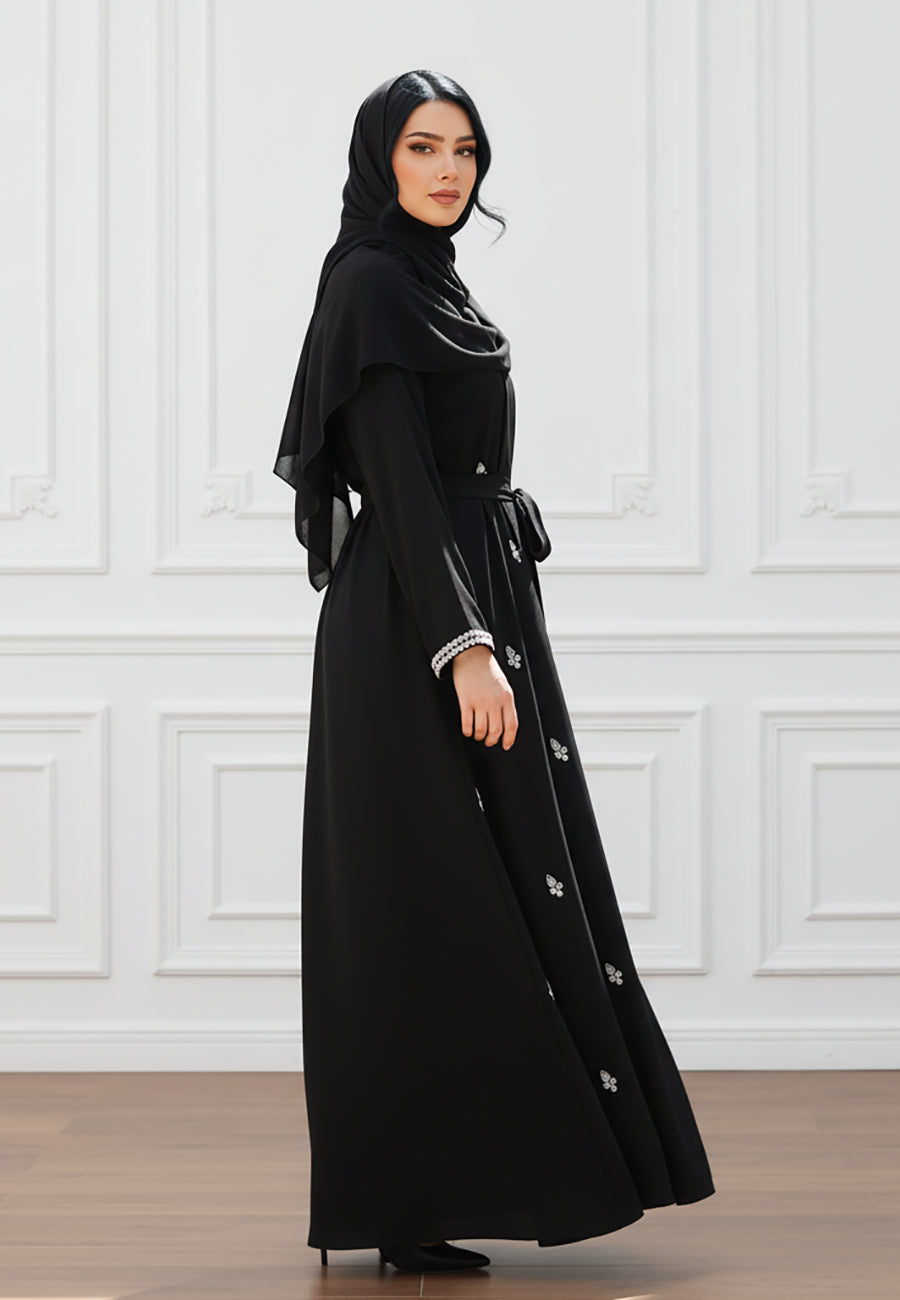 Wholesale Abaya with matching inner| Box of 12 |Available in various fabric, colors & Sizes | Nida Fabric |-2P822
