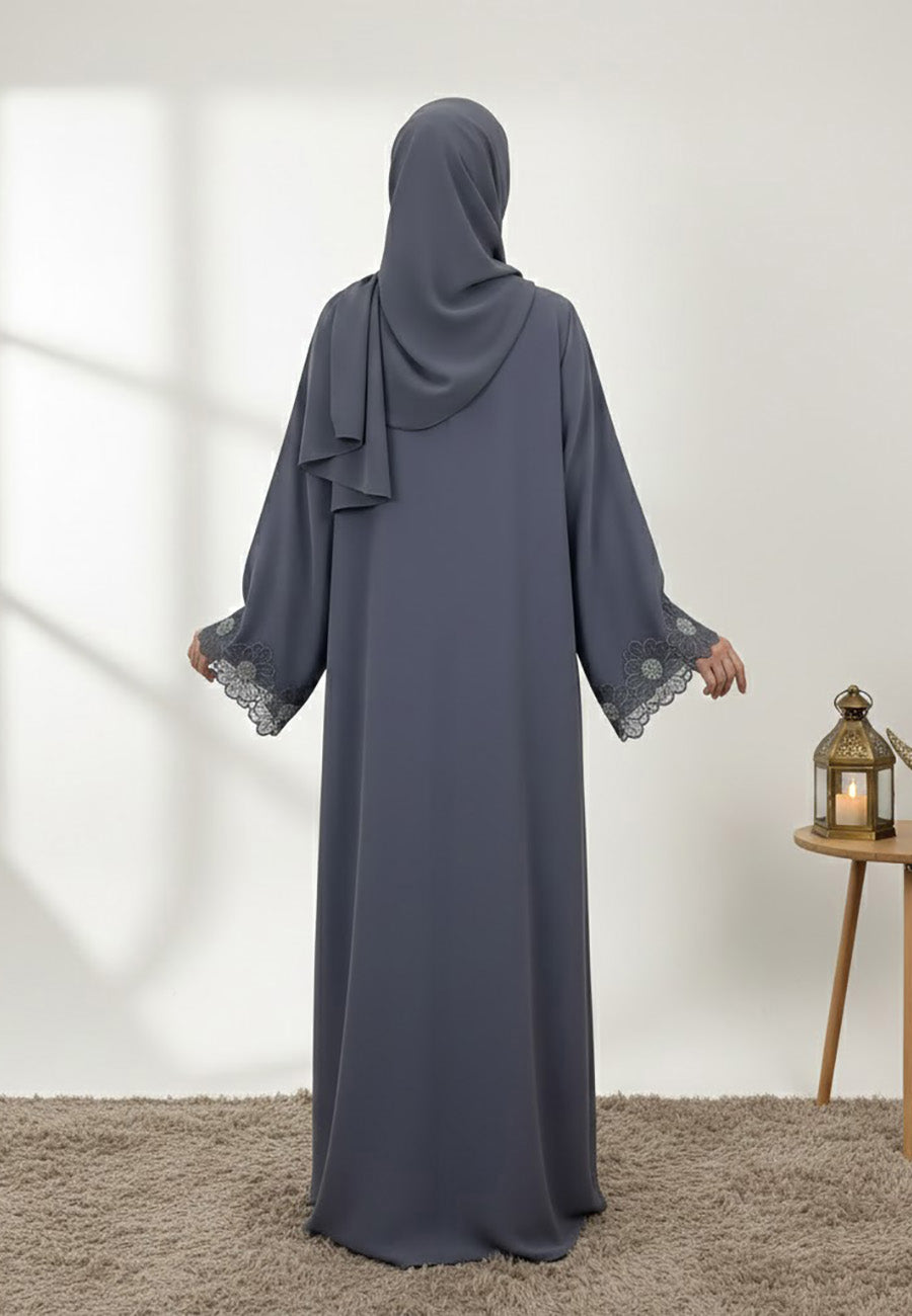 Wholesale Abaya with matching inner| Box of 12 |Available in various fabric, colors & Sizes | Nida Fabric |-2P836
