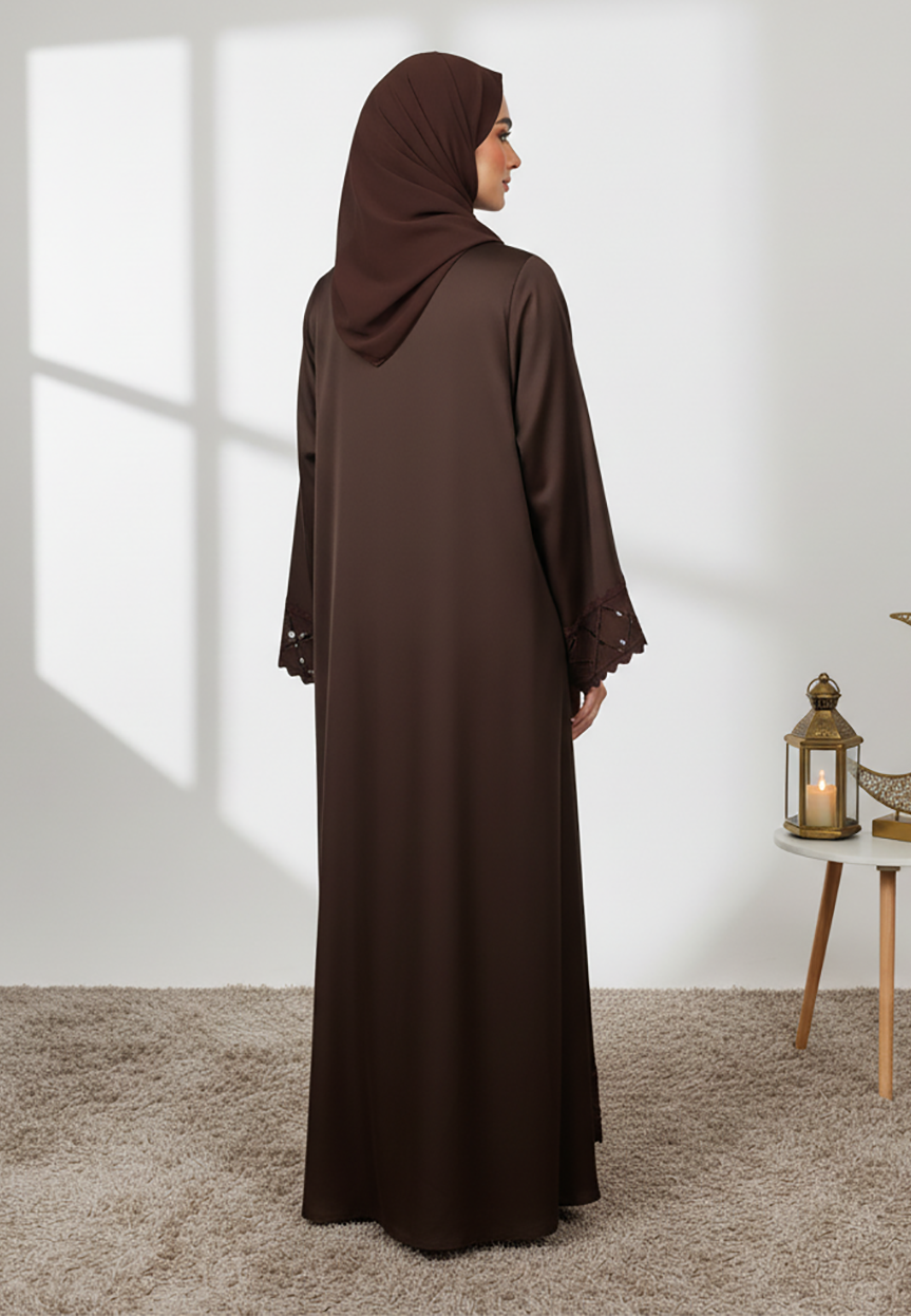 Wholesale Abaya with matching inner| Box of 12 |Available in various fabric, colors & Sizes | Nida Fabric |-2P850