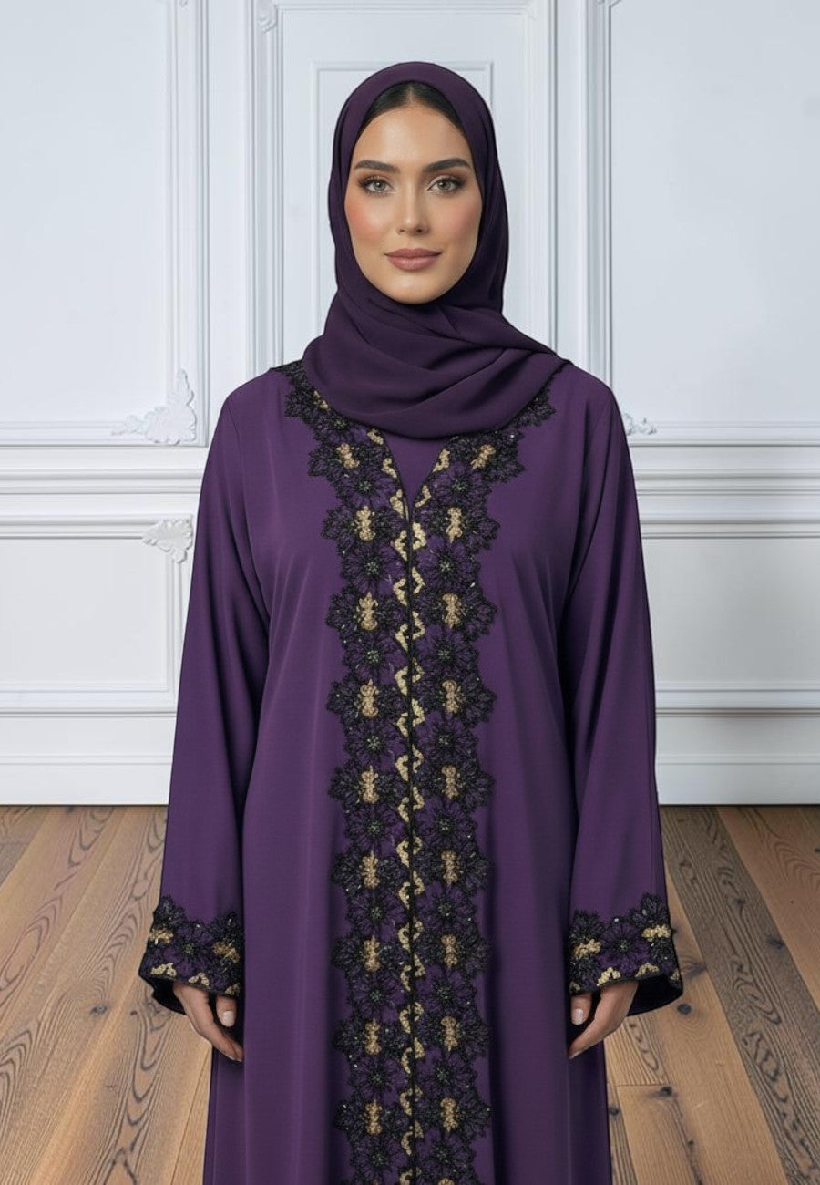 Wholesale Abaya with matching inner| Box of 12 |Available in various fabric, colors & Sizes | Nida Fabric |-2P864