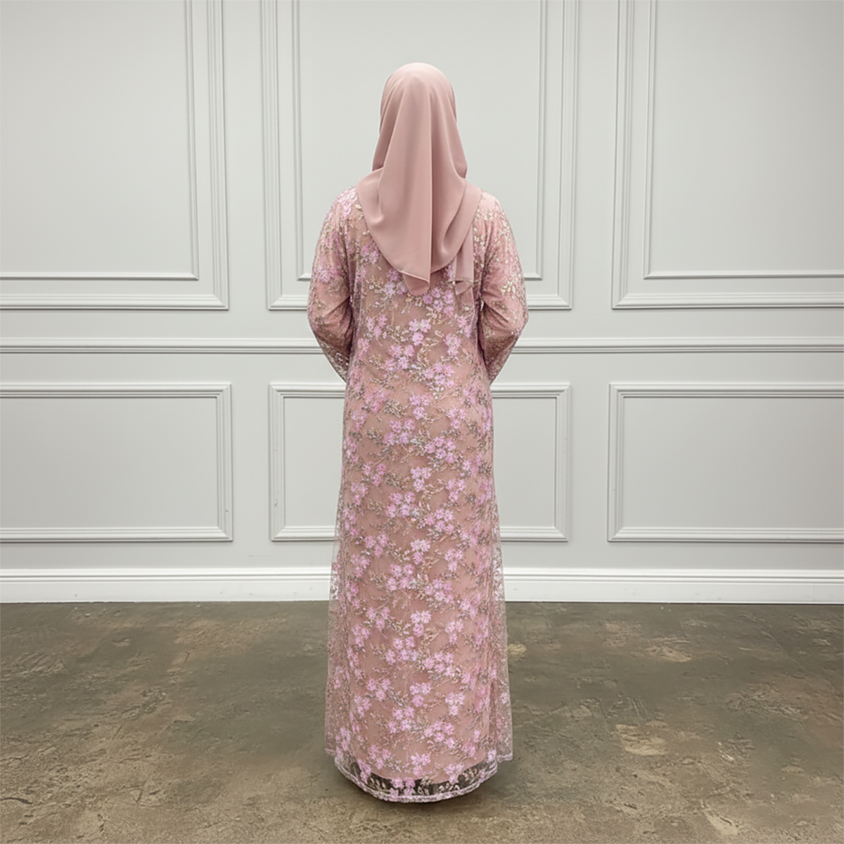 Wholesale Abaya with matching inner| Box of 12 |Available in various fabric, colors & Sizes | Net Fabric |-2P894