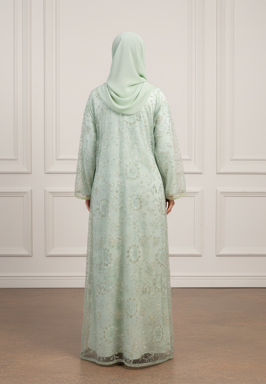 Wholesale Abaya with matching inner| Box of 12 |Available in various fabric, colors & Sizes | Net Fabric |-2P895