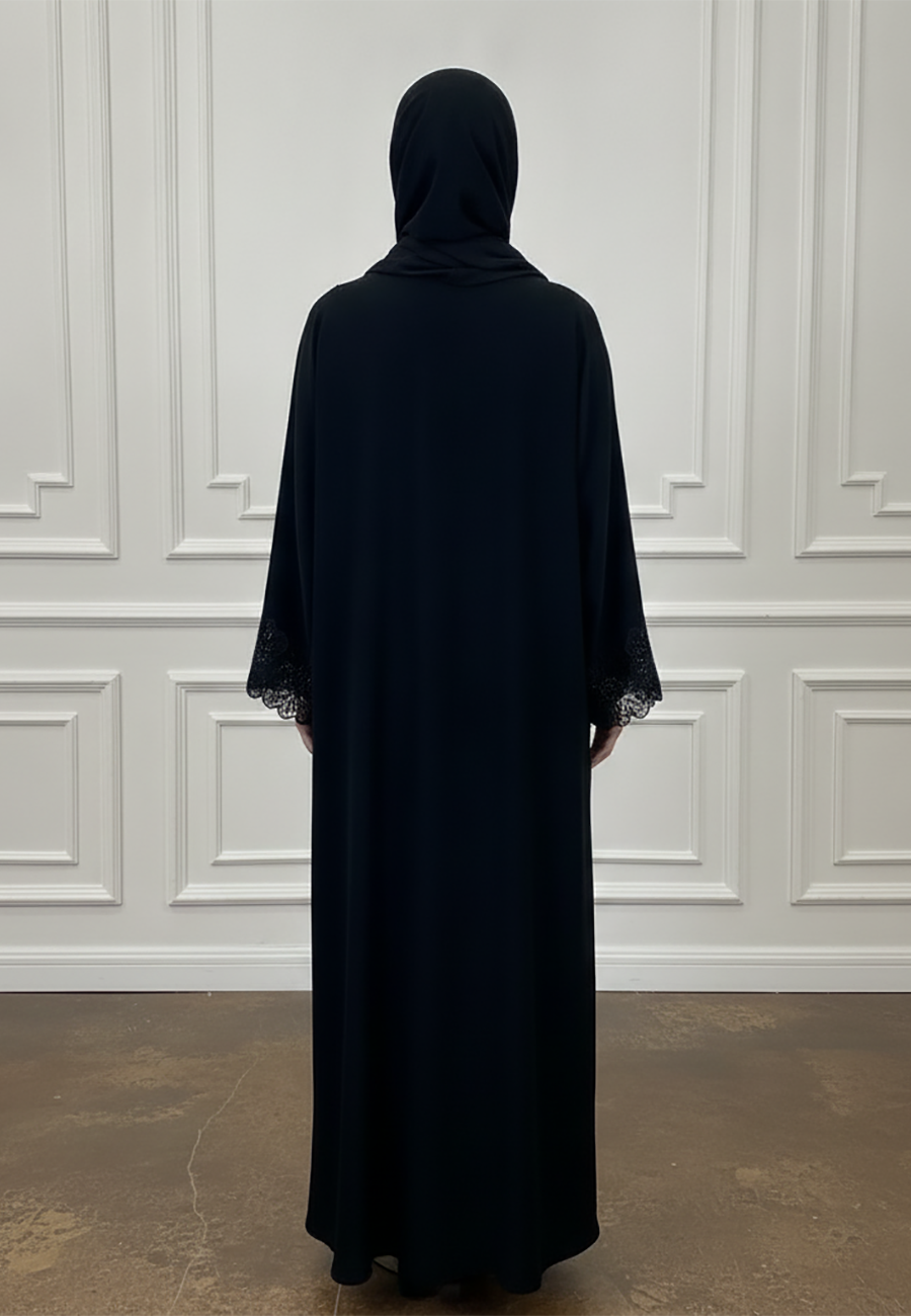 Wholesale Abaya with matching inner| Box of 12 |Available in various fabric, colors & Sizes | Nida Fabric |-2P915