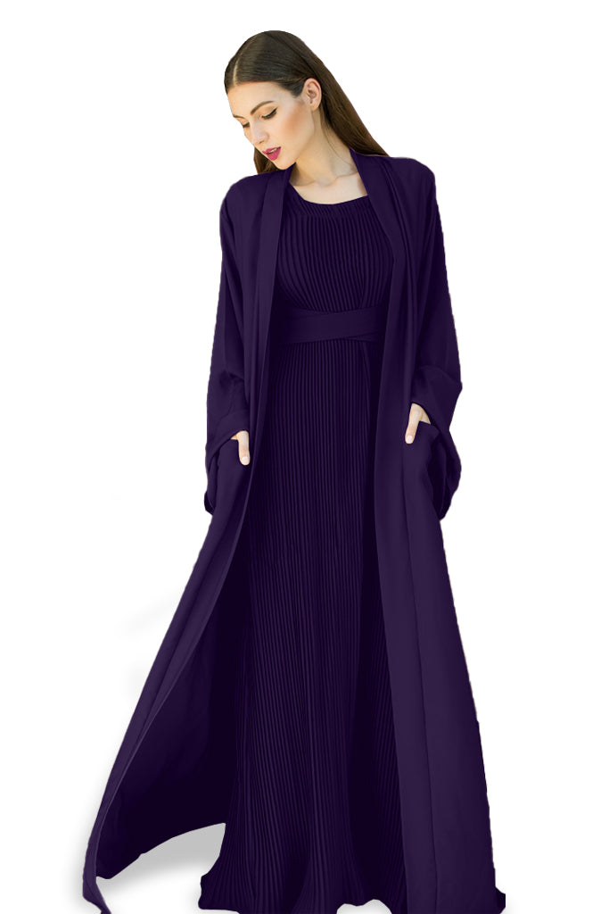 Nukhbaa Haiti color Abaya with Inner dress- 2pcs set-602C46