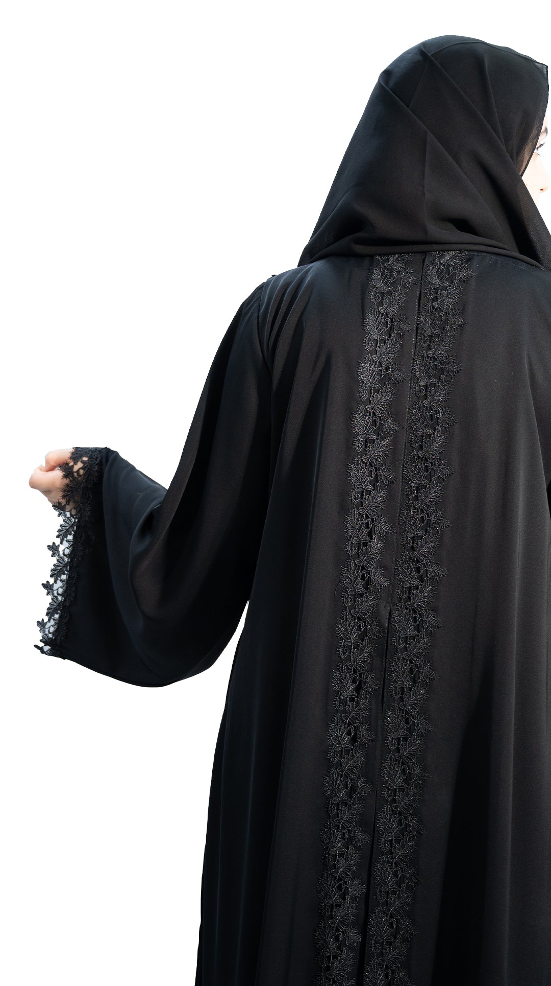 Black-abaya-with-lace-work-659