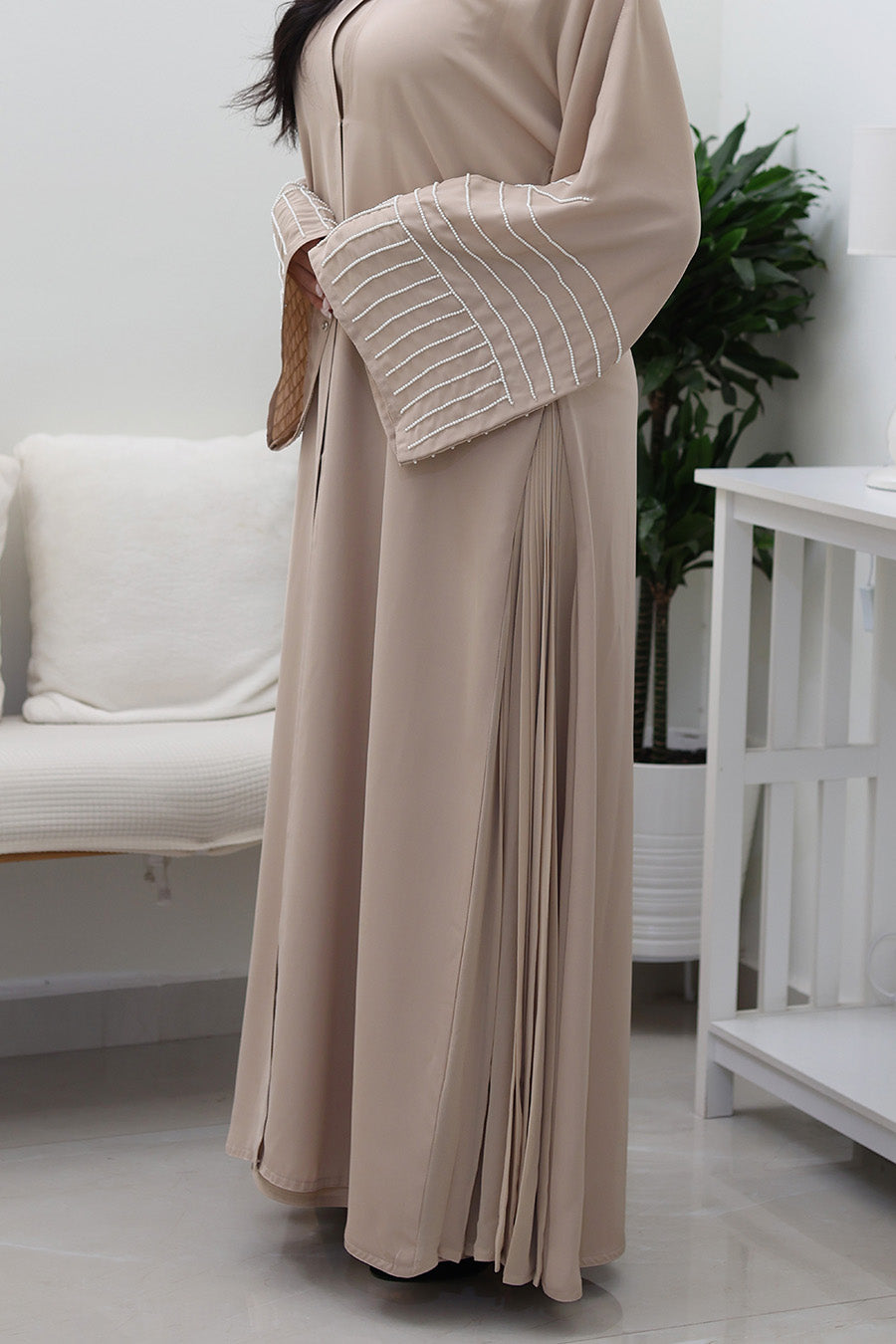 Beige-Flowing-Abaya-765
