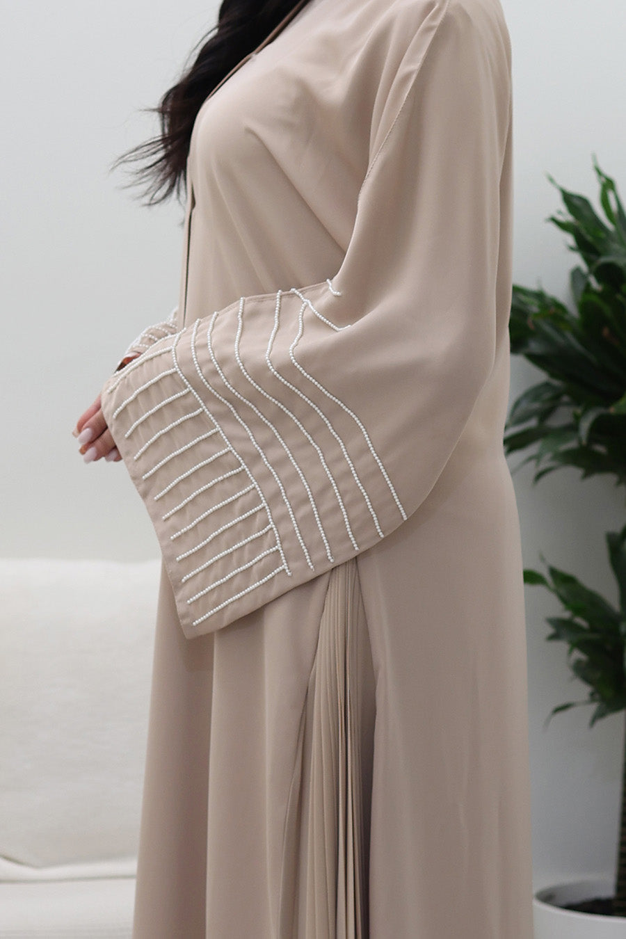 Beige-Flowing-Abaya-765