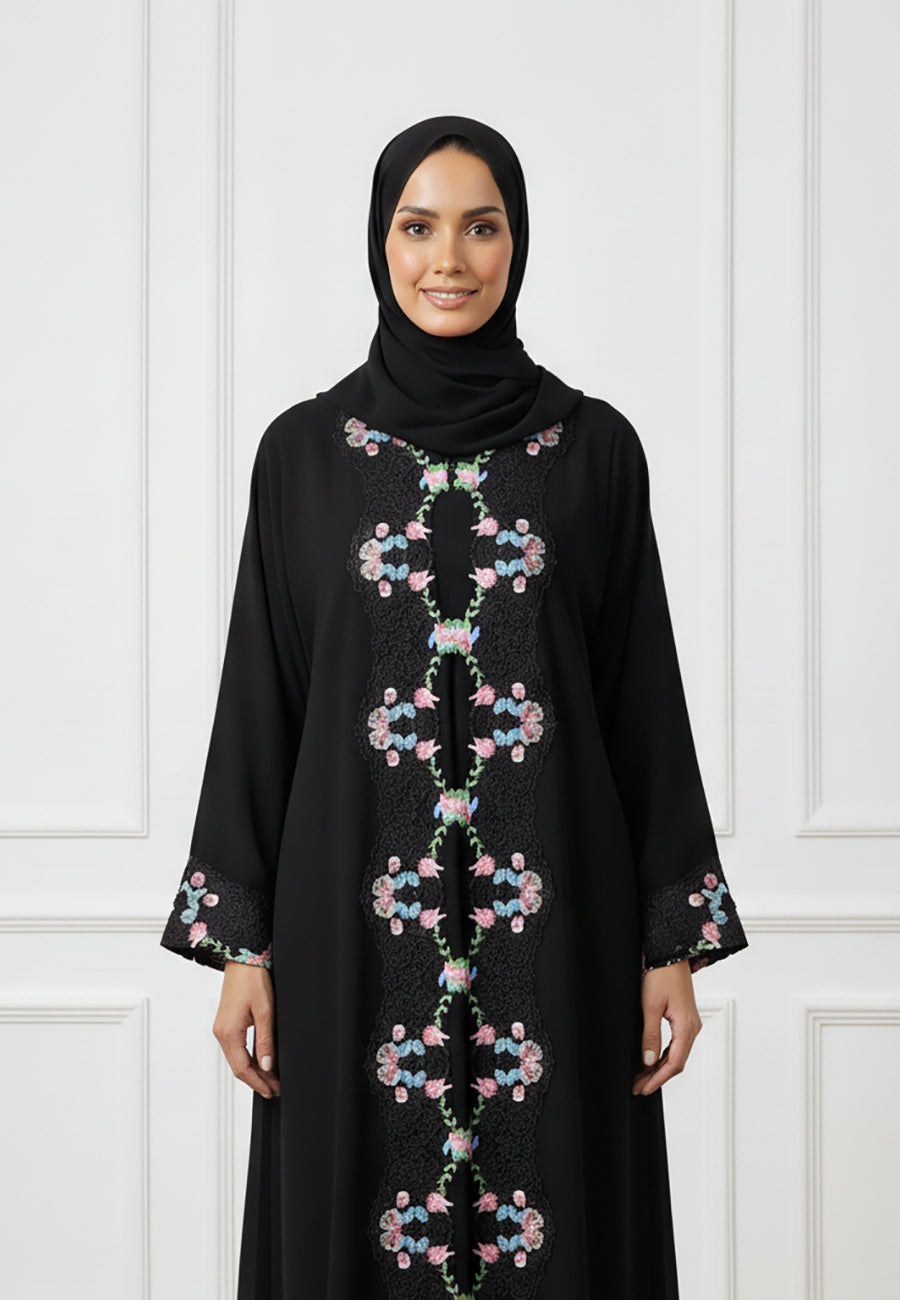 Premium-Black-Nida-Abaya-with-Intricate-Embroidery-823
