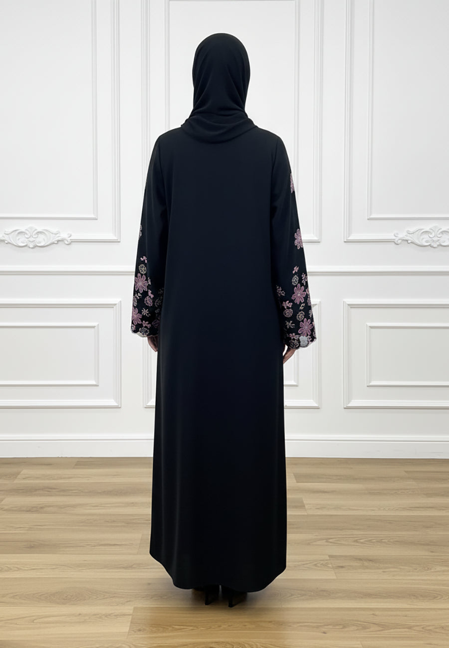 Amethyst-Flora-Embroidered-Abaya-–-Scalloped-Sleeve-Edition-829