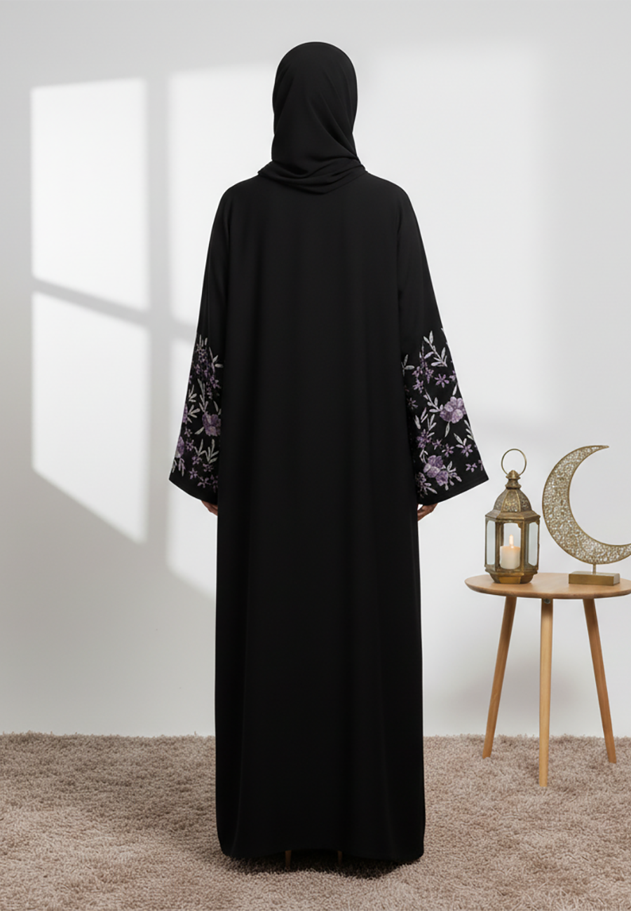 Stunning-black-embroidered-abaya-|-Nida-Fabric-848