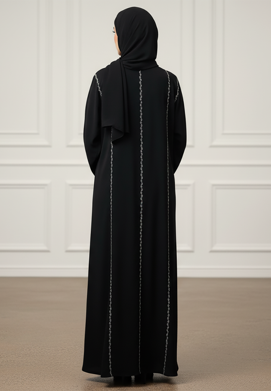 Layla-Minimalist-Bead-Trim-Abaya-|-Premium-Nida-Fabric-861