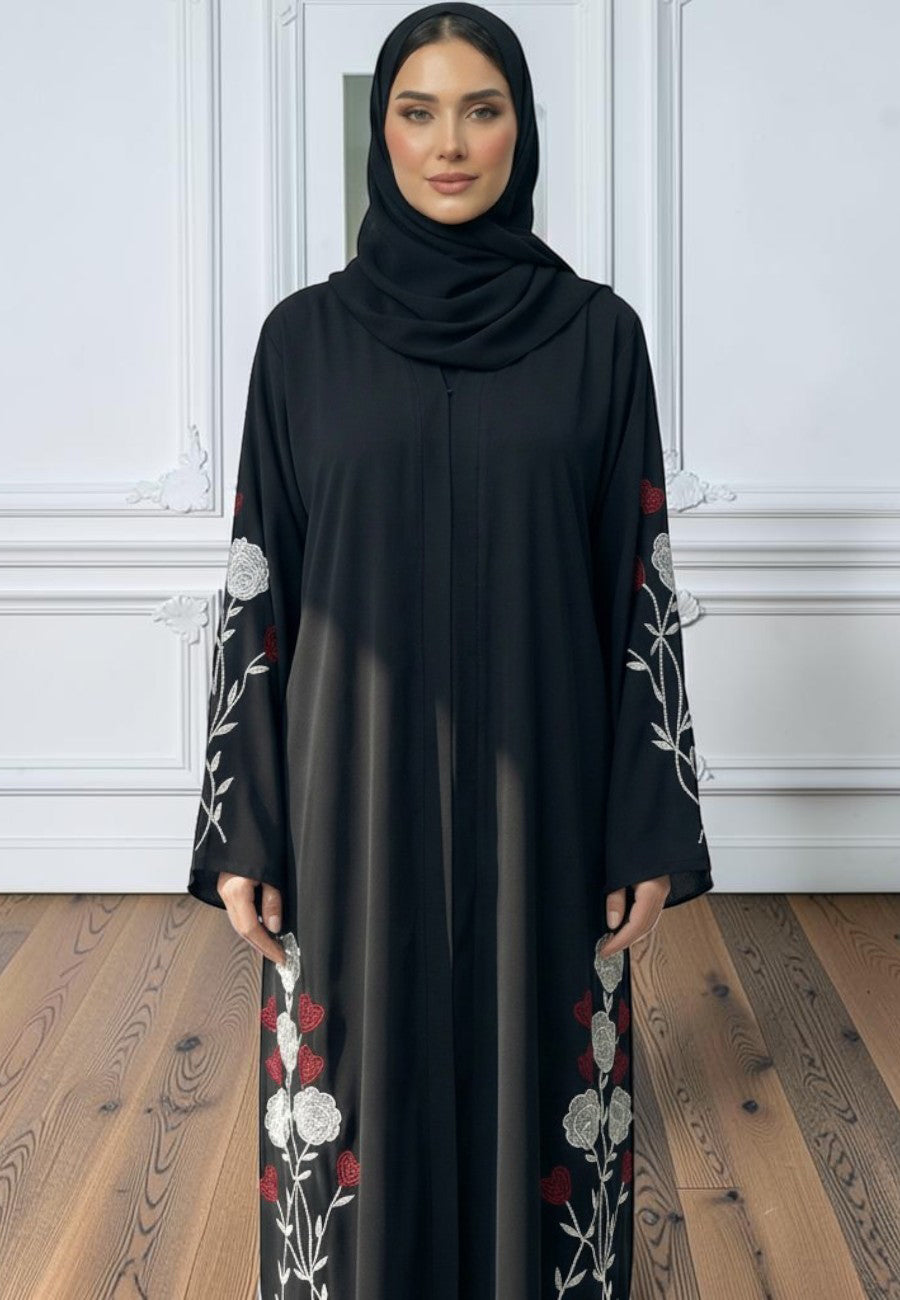 Elegant-Floral-Embroidery-Abaya-|-Nida-Fabric-869