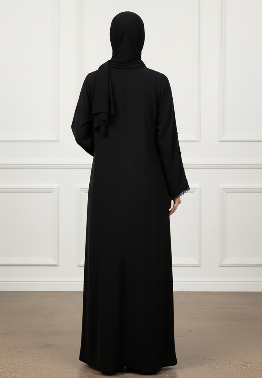 Fatima-Wrap-Style-Scattered-Bead-Abaya-|-Nida-Fabric-907