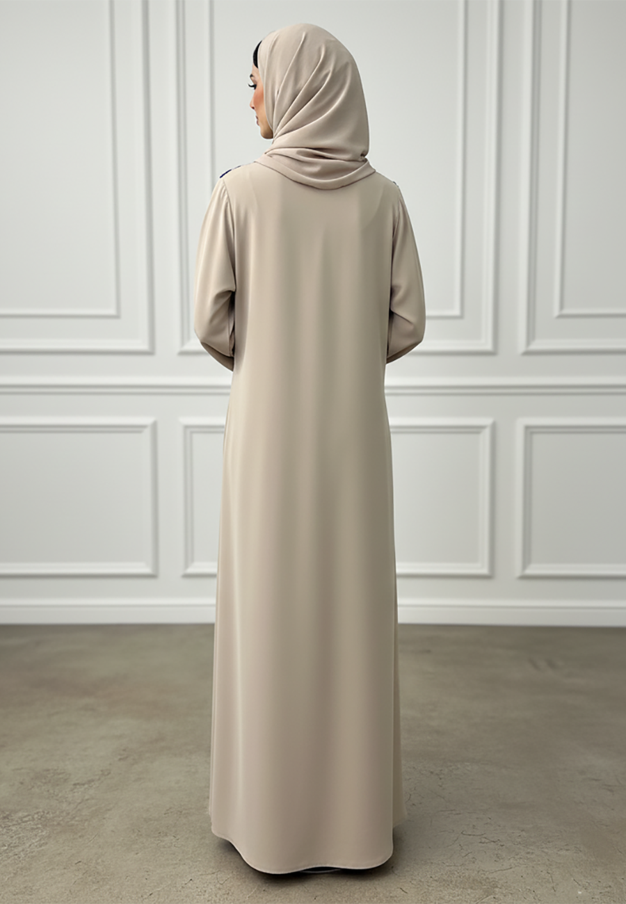 Farida-Contrast-Floral-Lace-Abaya-|-Nida-Fabric-909