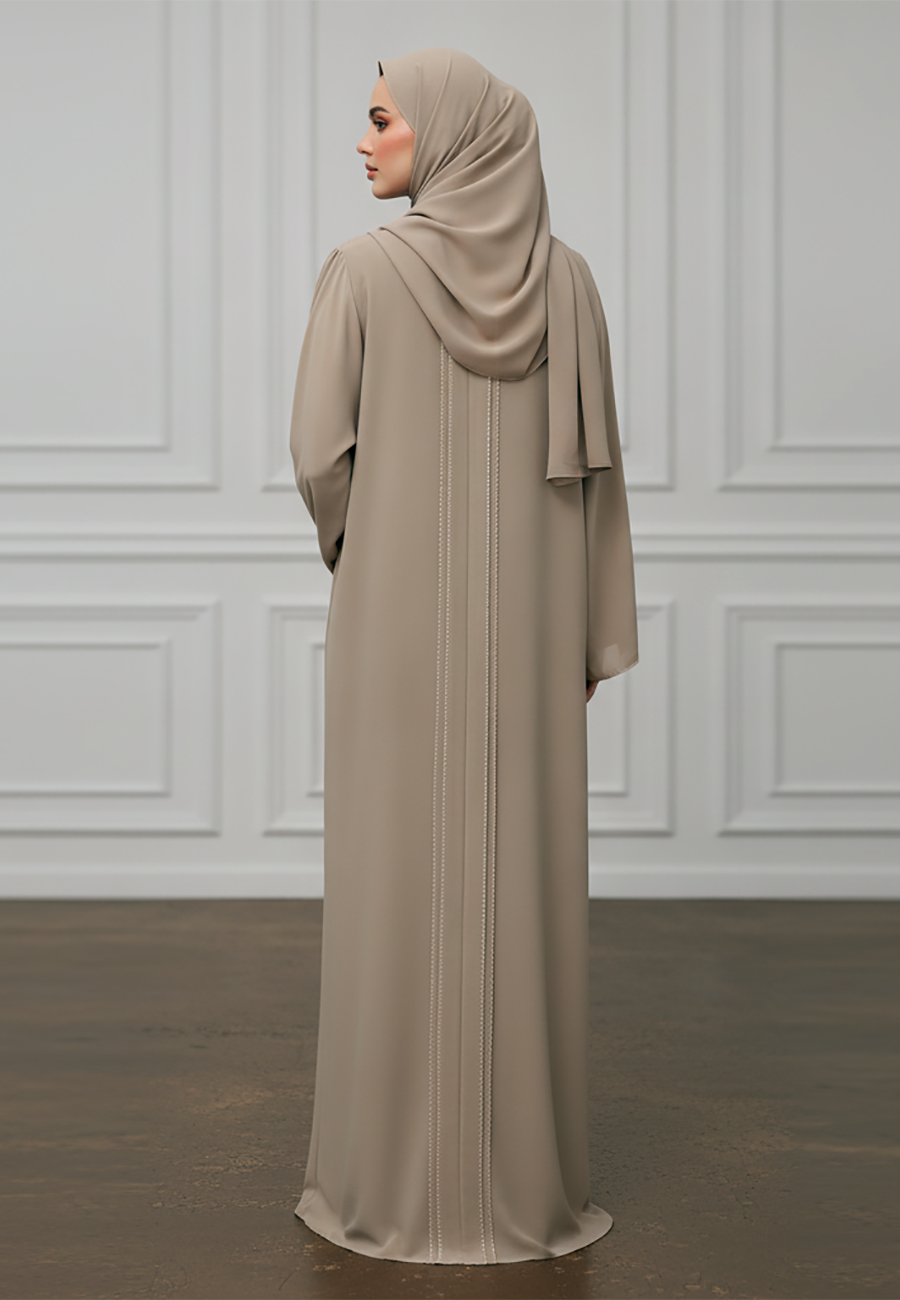Linear-Pintuck-Abaya-|-Nida-Fabric-914