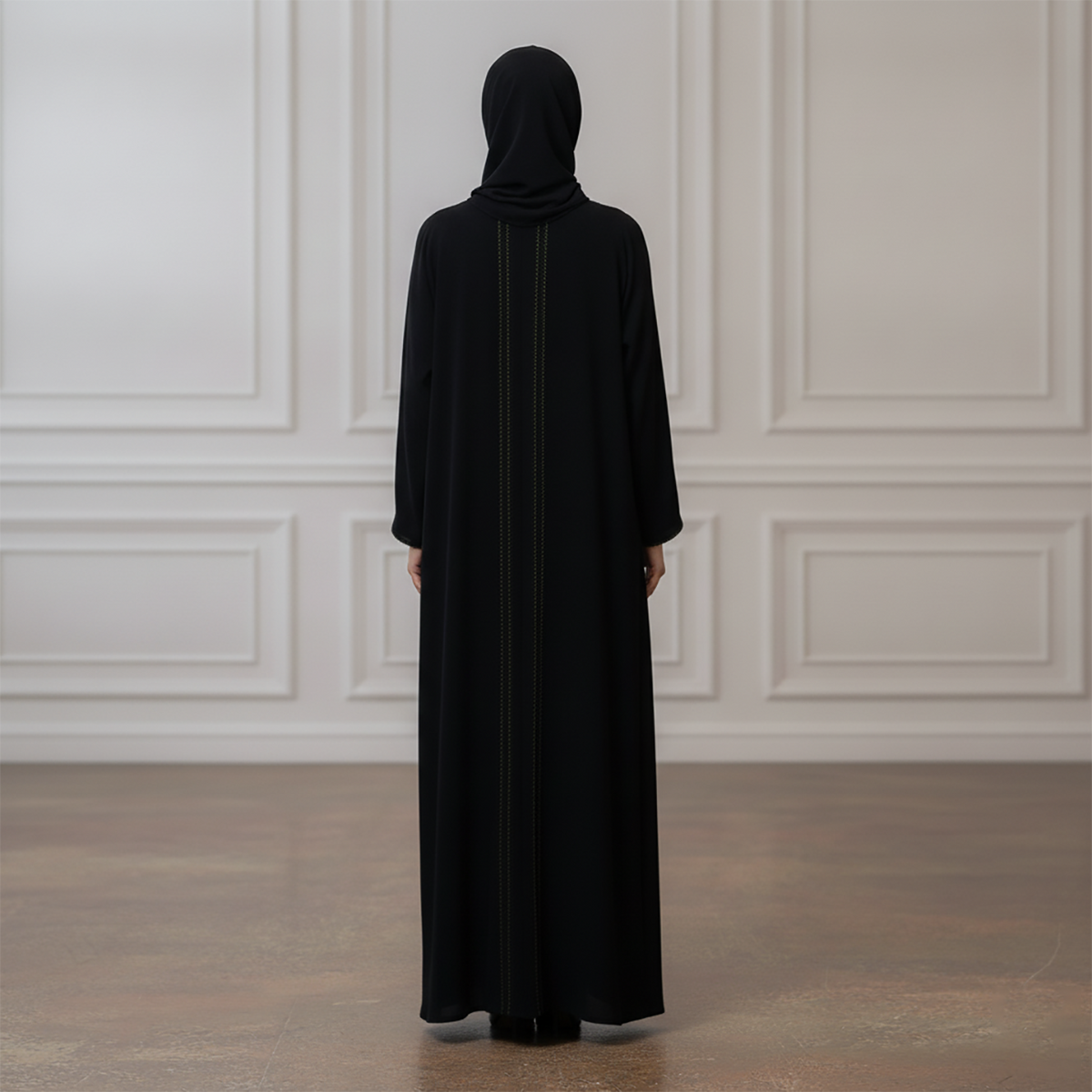 Geometric-Stitch-Abaya-|-Nida-Fabric-916
