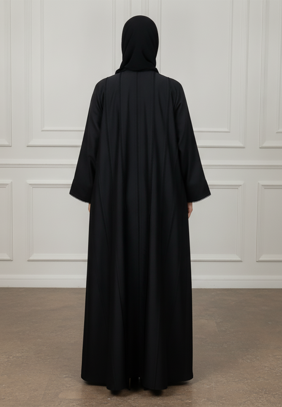 Textured-Panel-Abaya-|-Linen-Blend-Fabric-918