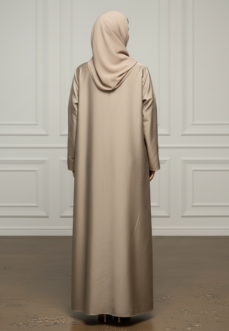 Hand-Beaded-Shimmer-Abaya-|-Silk-Blend-Fabric-924