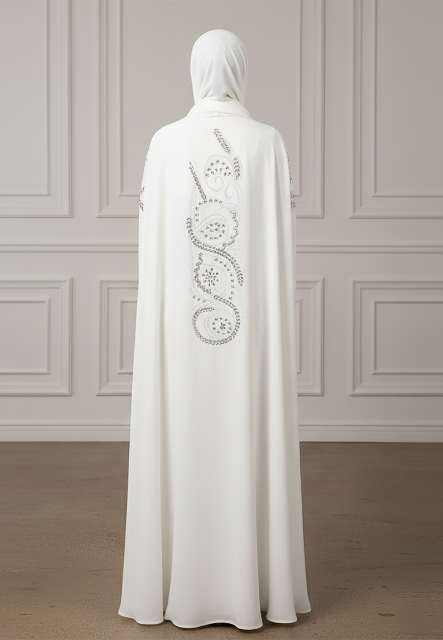 Beaded-Cape-Abaya-|Crepe-Fabric-942