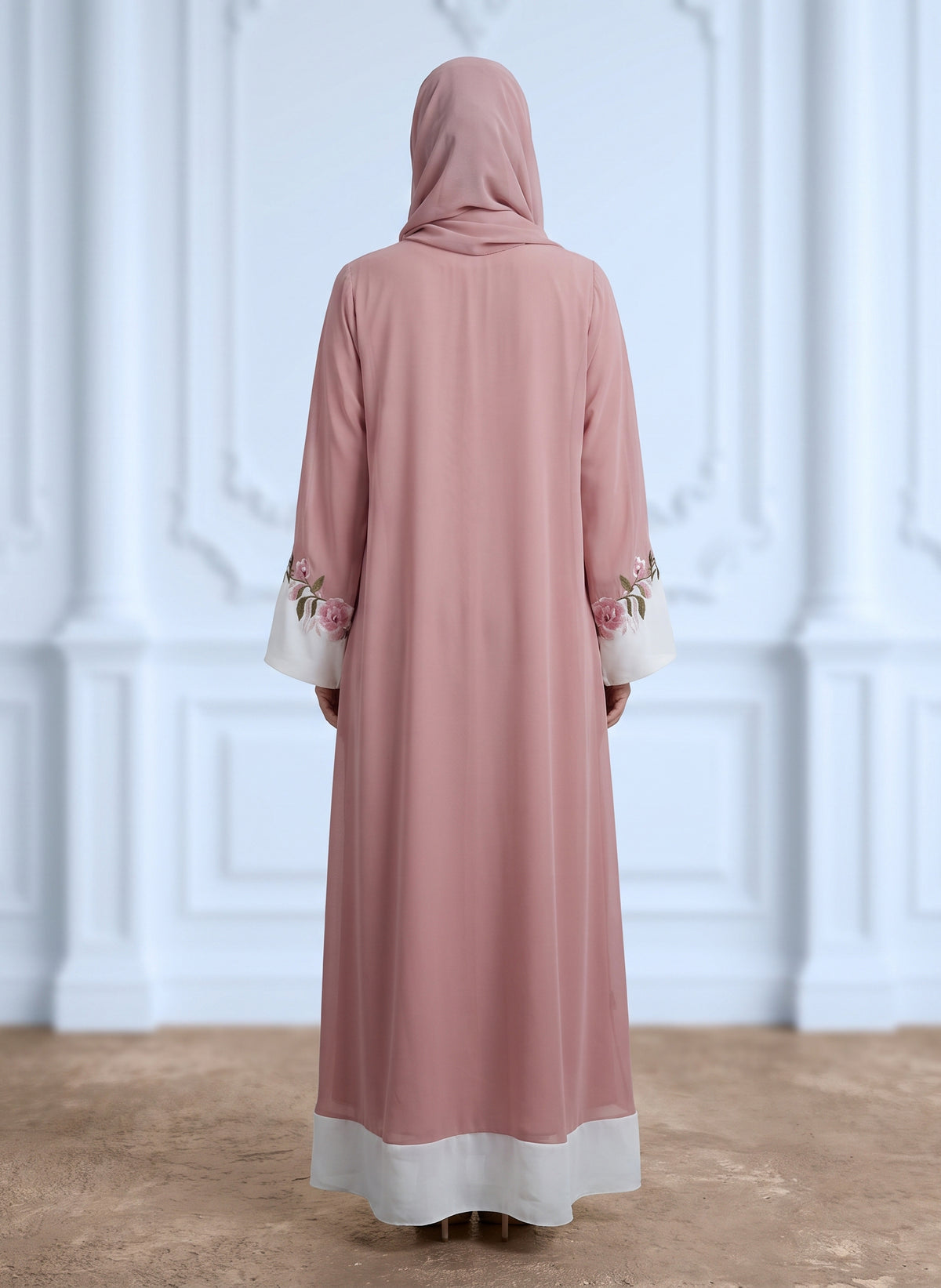 Dusty-Pink-Floral-Vine-Contrast-Panel-Abaya-954