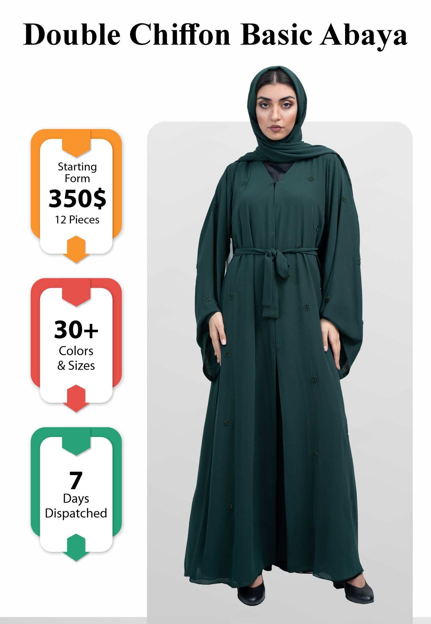 Double Chiffon Abaya $350(12 pieces)