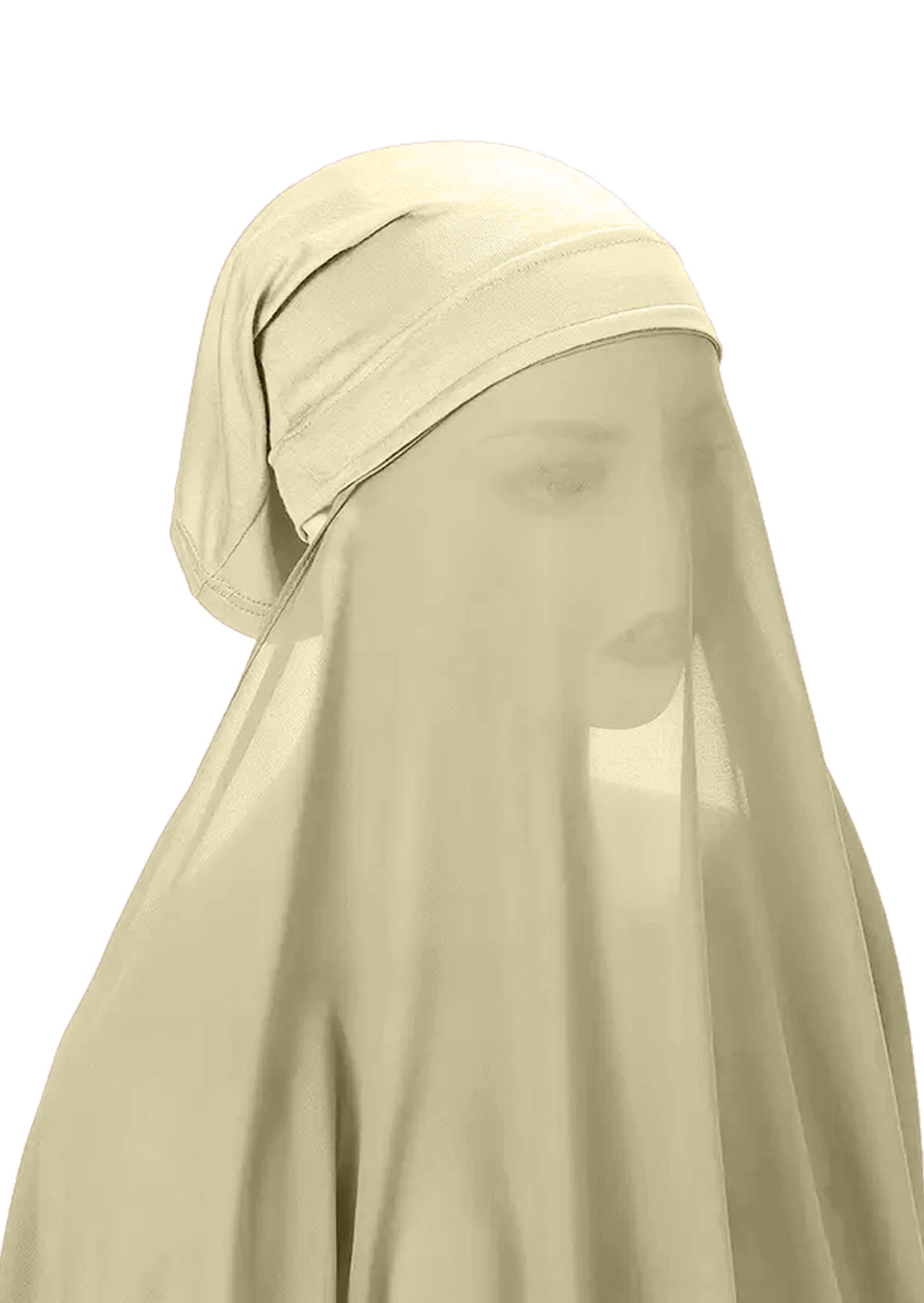 Instant Hijab Wrap,Pullover Head Scarf with Tube Undercap Dark Vanilla color Hijab-HC1