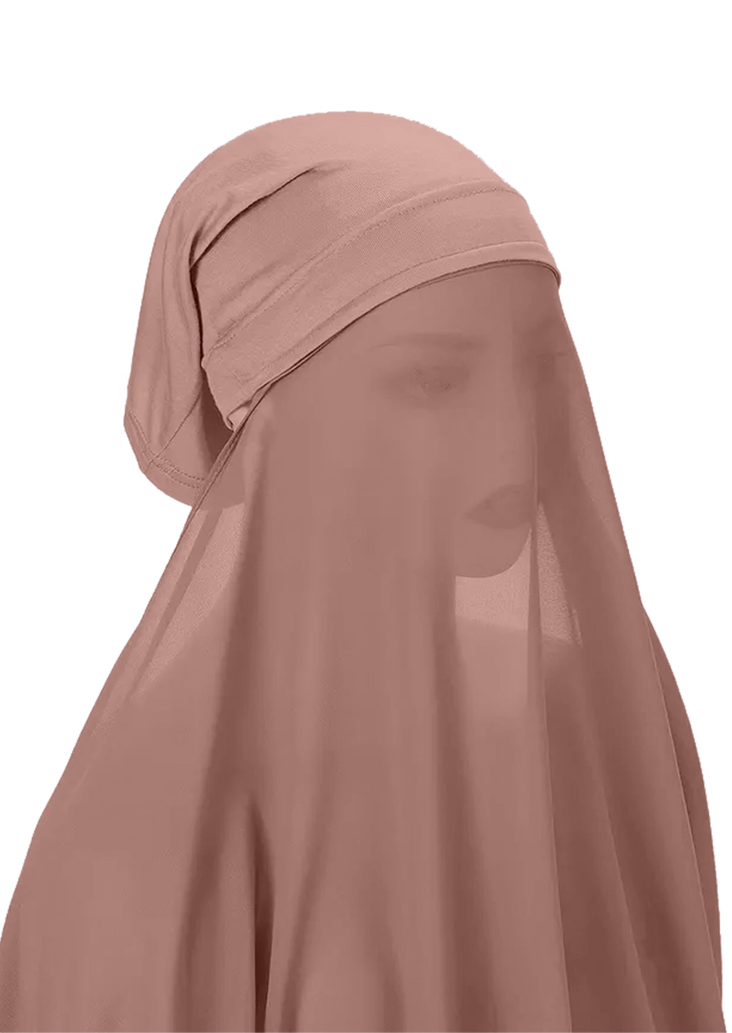 Instant Hijab Wrap,Pullover Head Scarf with Tube Undercap Light Taupe color Hijab-HC3