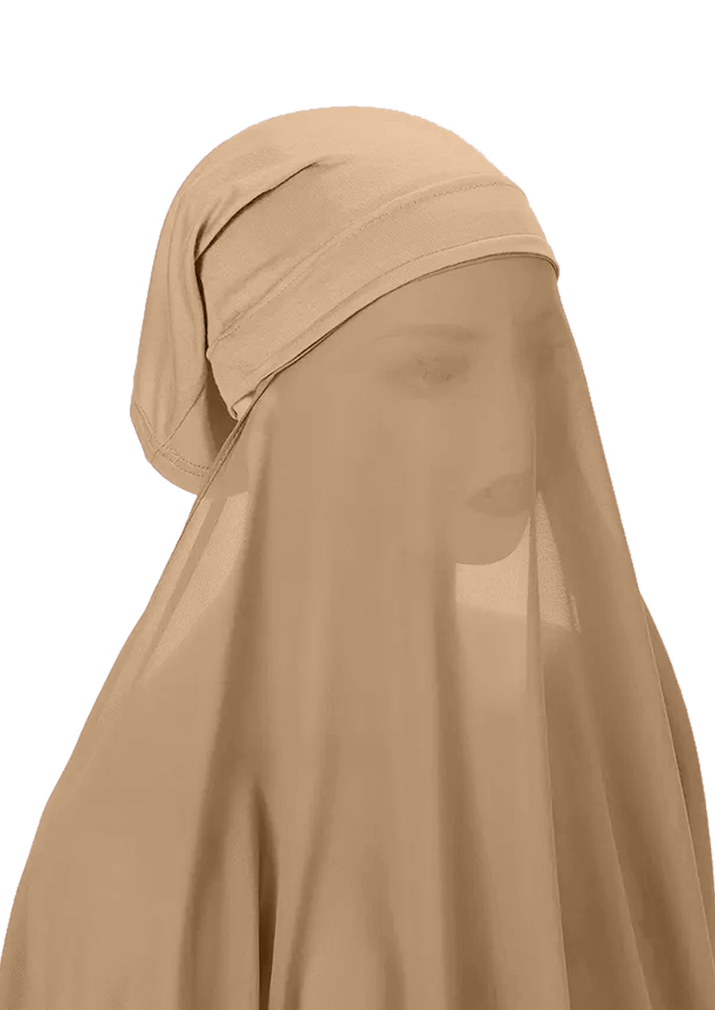 Instant Hijab Wrap,Pullover Head Scarf with Tube Undercap Pale Taupe color Hijab-HC2