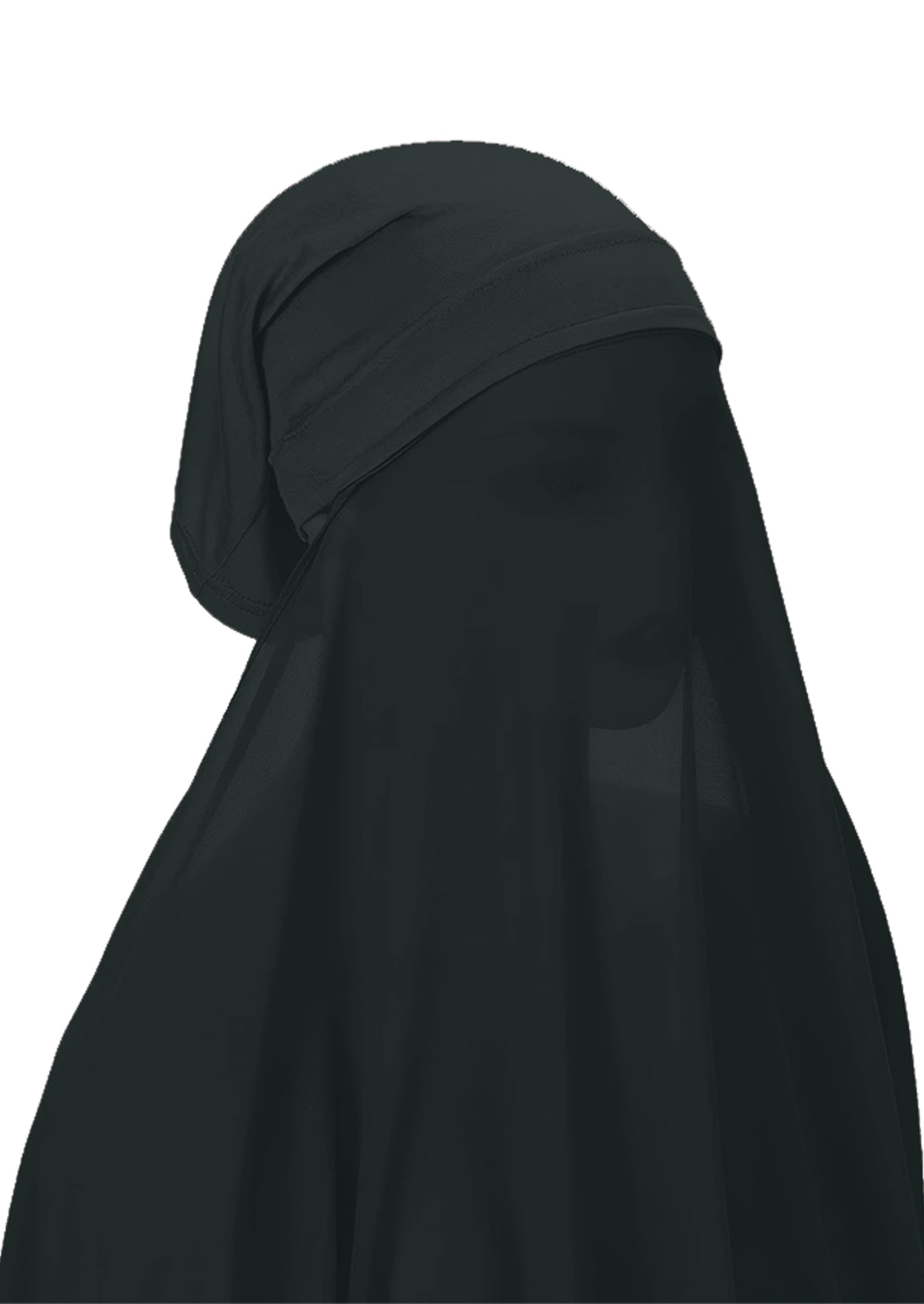Instant Hijab Wrap,Pullover Head Scarf with Tube Undercap Charleston Green color Hijab-HC9