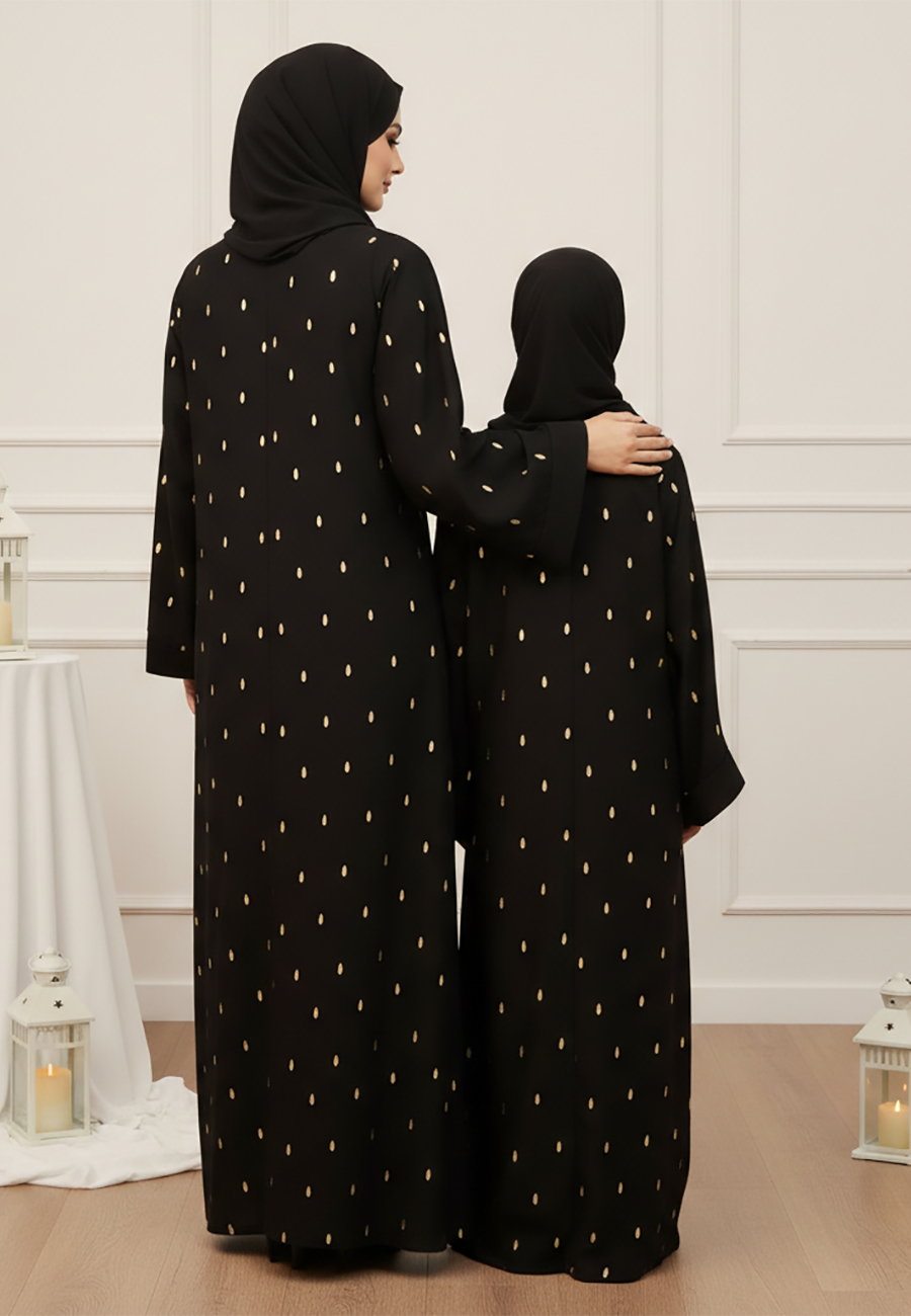 The Najma Mother & Daughter Abaya: A Shower of Golden Light-SB179AMD