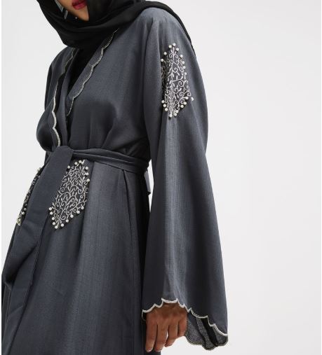 Barakah abaya- Silver grey