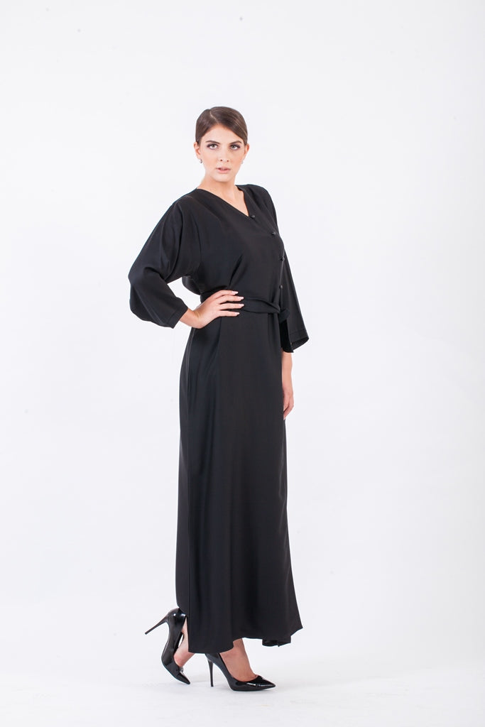 Beautiful abaya made with fine fabric-AJ1464A-AJ1464A
