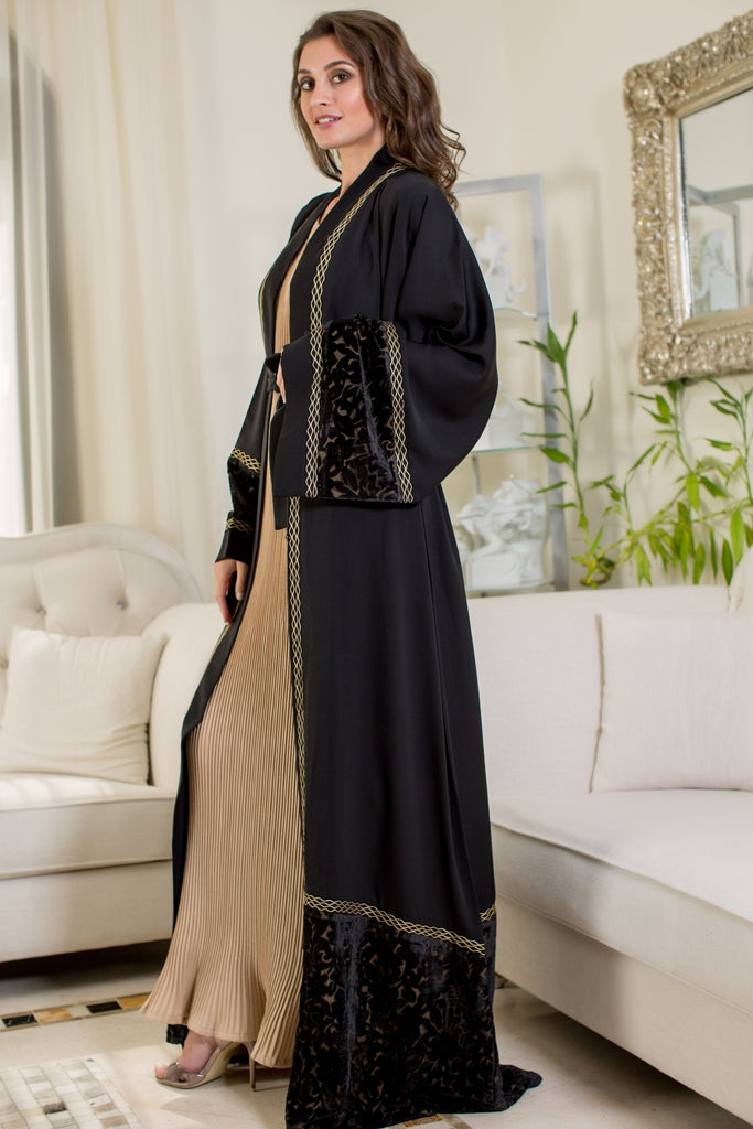 (AJ1674A) Nadiyah velvet abaya