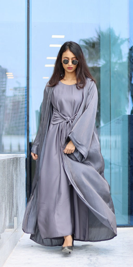 Shimmer abaya set with inner and belt