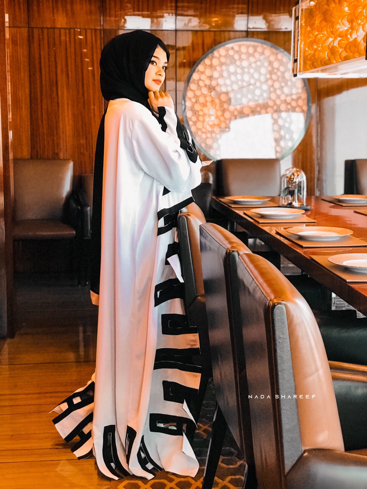 B&W Aztec abaya