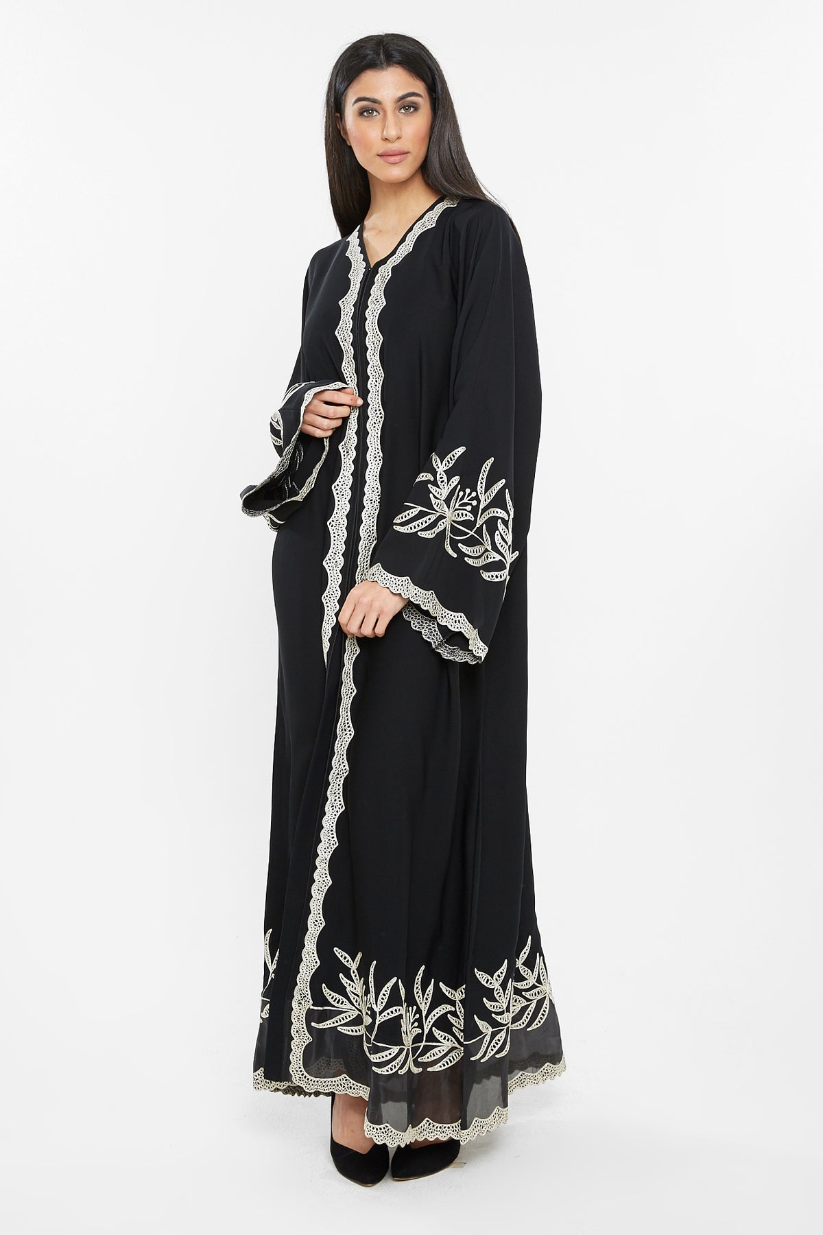 Wholesale Abaya | Box of 12 |Available in various fabric, colors & Sizes | Nida Fabric |-SQ197A