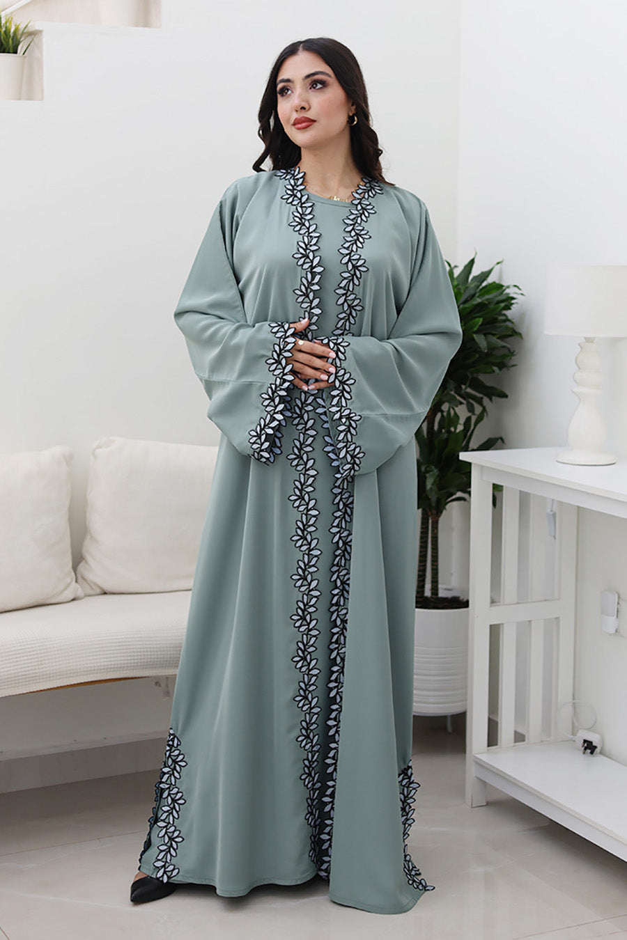 Sage Serenity Abaya-Comes with matching inner-2P739