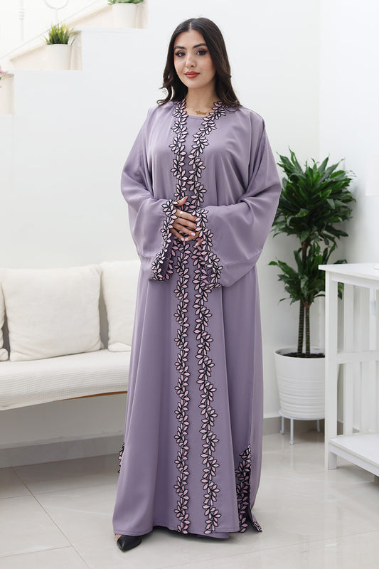 Lavender Bloom Abaya-Comes with matching inner-2P752
