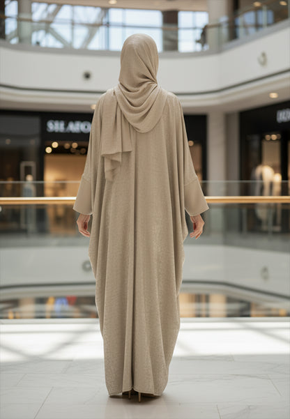 Luxurious-Textured-Abaya-two-piece-set-includes-a-matching-sleeveless-inner-dress-2P804