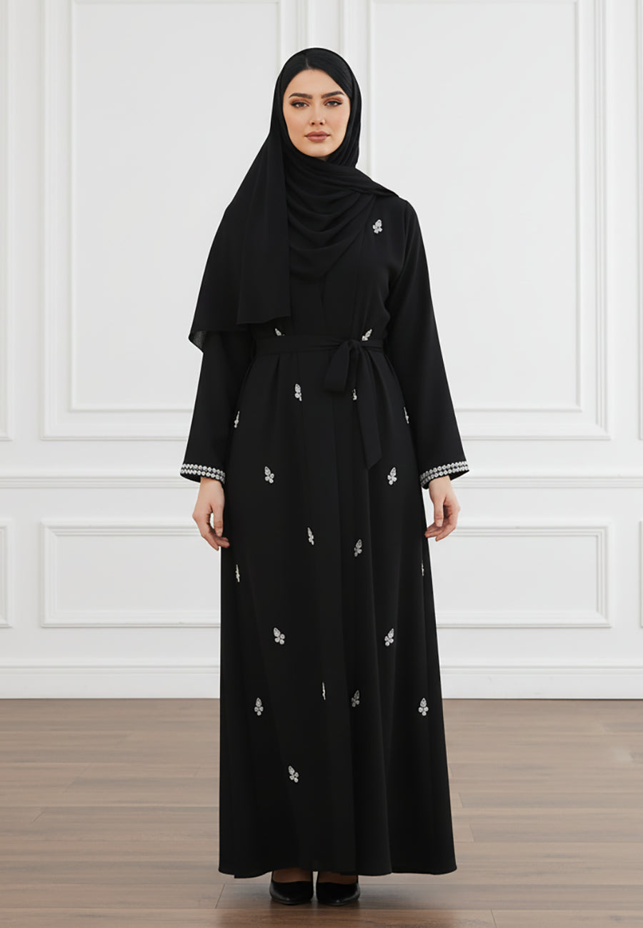 Luxurious-2-Piece-Embellished-Abaya-Set-|-Intricate-Beads-Work-with-Matching-Inner-Dress-|-Nida-Fabric-2P822