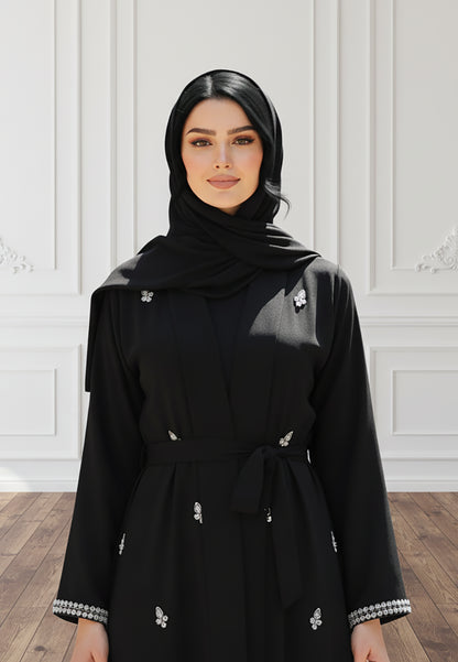 Luxurious-2-Piece-Embellished-Abaya-Set-|-Intricate-Beads-Work-with-Matching-Inner-Dress-|-Nida-Fabric-2P822