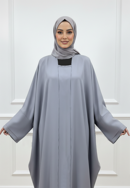 Elegant-Grey-2-Piece-Abaya-with-Sleeveless-Inner-Dress-2P832