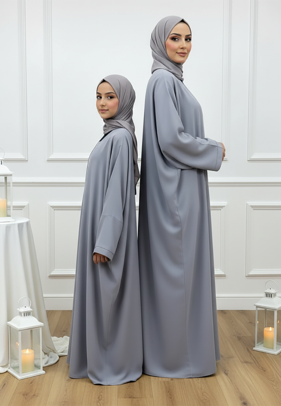 Luxurious Mother & Daughter 2-Piece Abaya Set | Signature Matching Inner Dress Collection-2P832MD