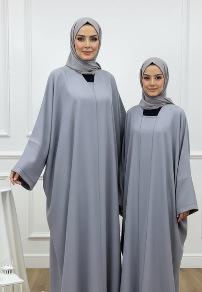 Luxurious Mother & Daughter 2-Piece Abaya Set | Signature Matching Inner Dress Collection-2P832MD