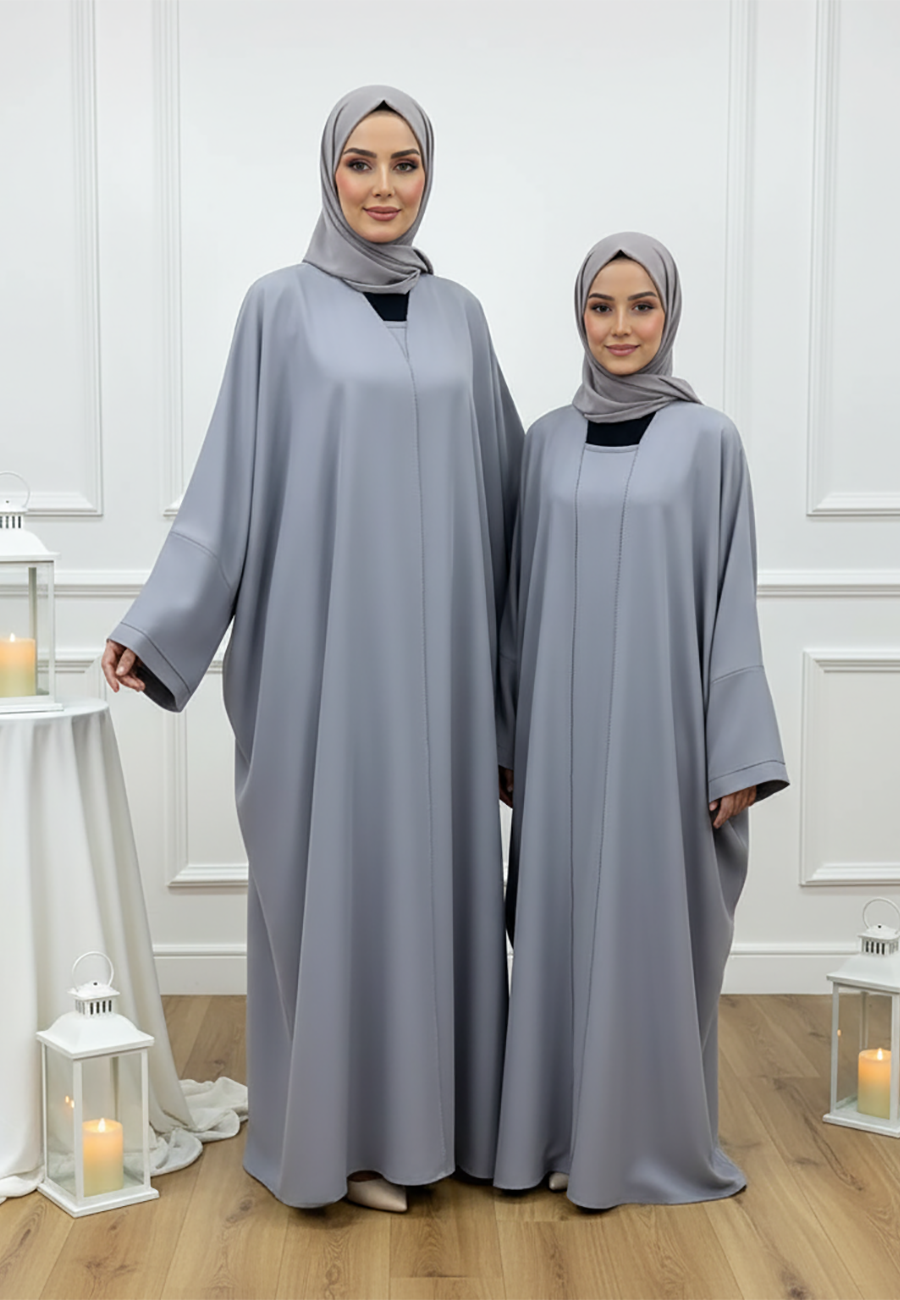 Luxurious Mother & Daughter 2-Piece Abaya Set | Signature Matching Inner Dress Collection-2P832MD
