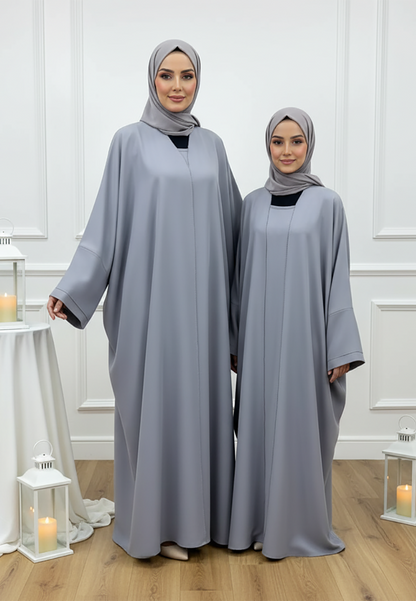 Luxurious Mother & Daughter 2-Piece Abaya Set | Signature Matching Inner Dress Collection-2P832MD