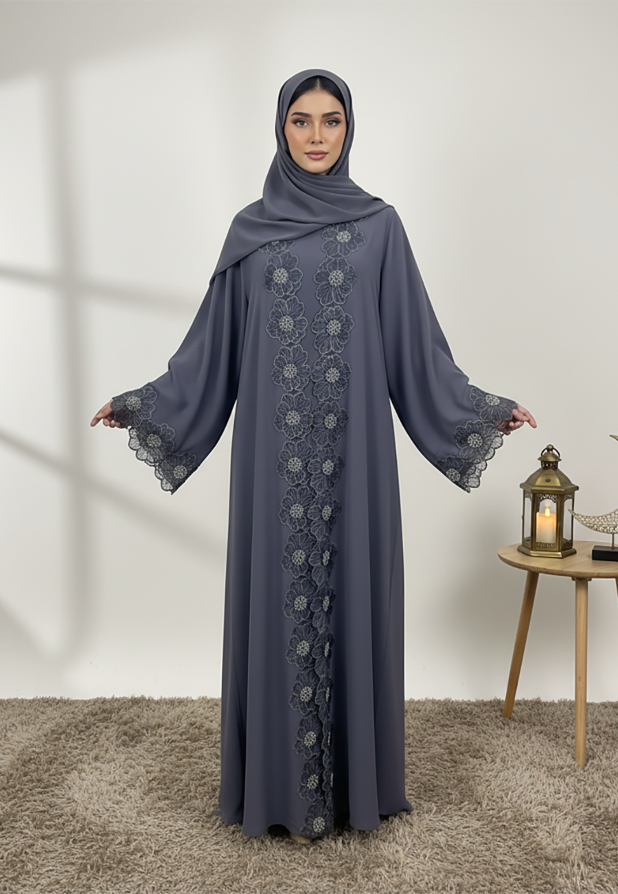 Layla-Lace-Abaya-with-matching-inner-–-Nida-Fabric-2P836