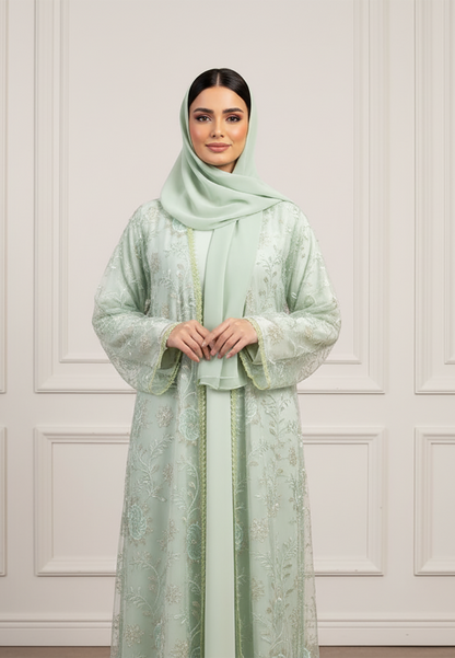 Enchanted-Garden-Lace-Open-two-piece-Abaya-2P895